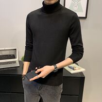 Autumn and winter high collar pure color stitch sweatshirt men long sleeves fit Korean version warm and bottom-shirt trendy youth casual sweaters