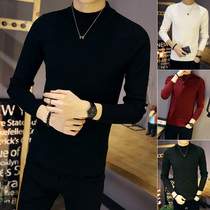Semi-turtleneck sweater mens 2020 spring and autumn new casual all-match sweater Korean version of slim trend pullover bottoming shirt
