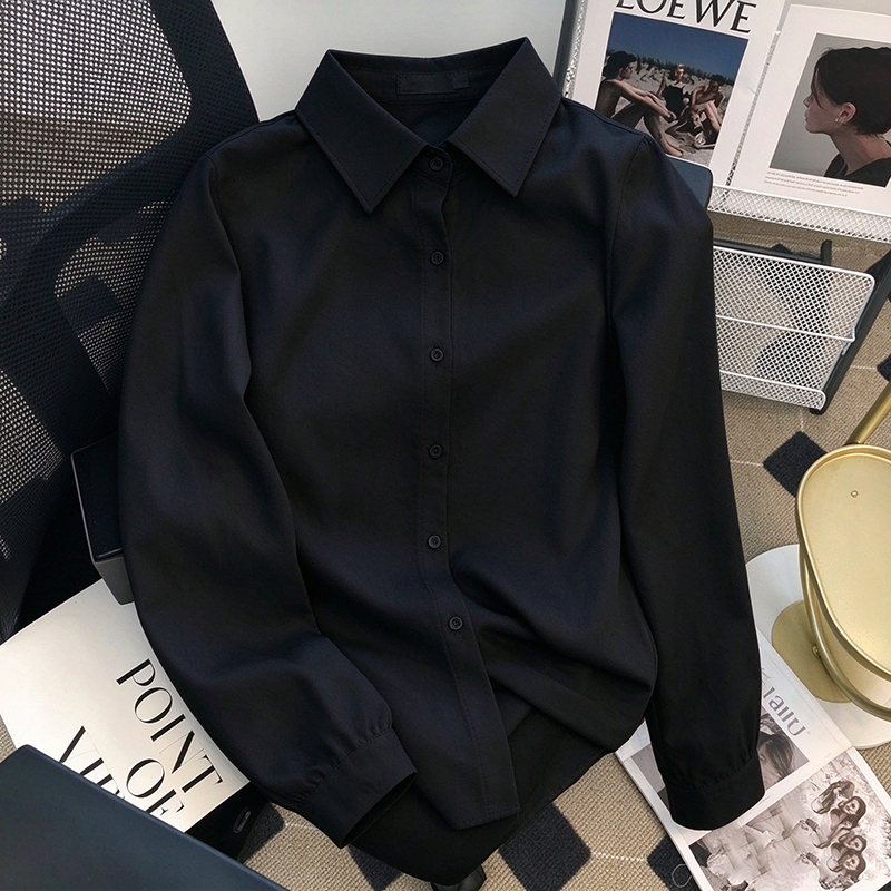 Autumn and Winter Thickened Black Luxury Versatile Relaxed and Elegant Women's Long-Sleeve Shirt, Layered Wear, Non-Bulky, Wrinkle-Free, Velvet Shirt Autumn and Winter Thickened Black Luxury Versatile Relaxed and Elegant Women's Long-Sleeve Shirt, Layered Wear, Non-Bulky, Wrinkle-Free, Velvet Shirt