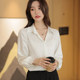 2022 early autumn new white shirt women's long-sleeved formal wear white-collar overalls simple civil servant shirt slim fit