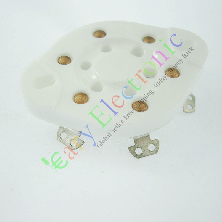 New six-legged ceramic vacuum tube silver-plated tube seat GZC6-1 suitable for VT57 2A5 6C6 6D6 RK49 41 etc.
