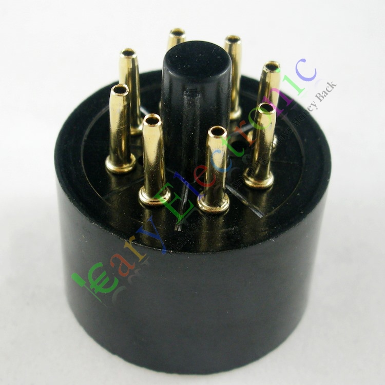 Brand new S8AES-G large eight foot electric wood vacuum tube gilded tube base suitable for KT88 EL34 6550, etc.