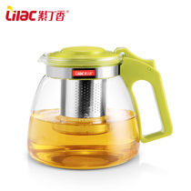 Lilac heat-resistant glass teapot filter tea set tea kettle red teapot flower teapot office bubble teapot