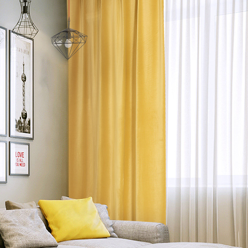 Beijing curtains custom made with high shading Dutch suede light lavish velvet velvet modern retro style green yellow