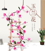 Simulation of Magnolia rattan foam branches indoor and outdoor wall hanging wedding living room background plant pipe winding decoration