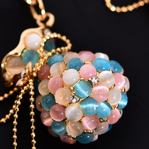 Korean Cats Eye Stone lucky bag net red key chain ins creative car key chain pendant safe woman small and exquisite