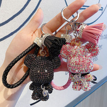 Little bear cute diamond keychain schoolbag pendant girlfriends birthday gifts girls send girlfriends Teachers Day primary school students