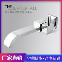 All copper single cold waterfall water outlet nozzle mouth mop pool faucet quick open mop pool lengthy faucet