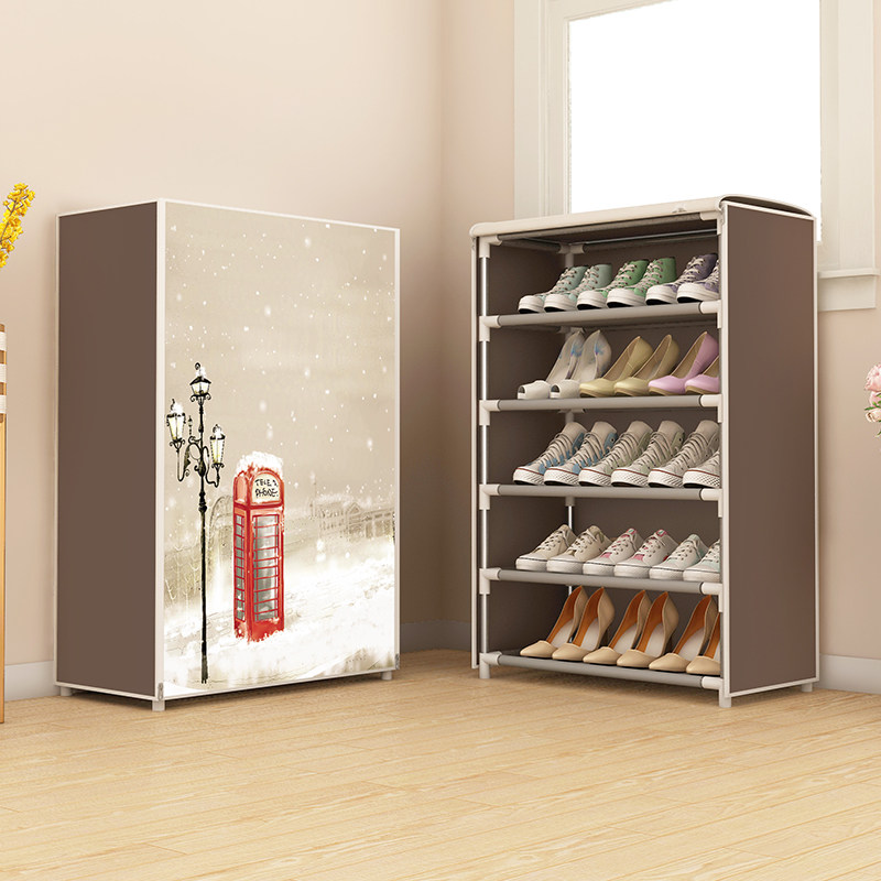 Multilayer simple belt cloth cover shoe rack Economy Type of home assembly Dormitory Province Space Cloth dust-proof containing cloth Shoe cabinet
