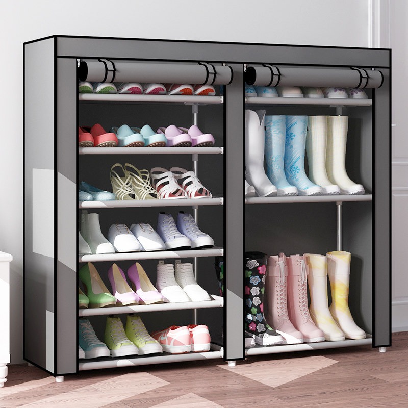 Shoe rack containing multilayer simple Home Economy Type of large capacity Dormitory Doorway Pull Chain Assembly Cloth Art Anti-Dust Shoe Cabinet