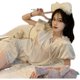 Sweet princess style short-sleeved pajamas shorts suit spring 2023 new puff sleeves internet celebrity casual