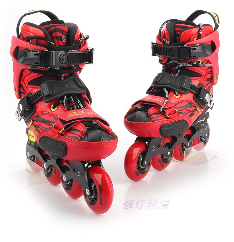 Limited edition red German brand PS Bao Shilai red S4 adult professional flat flower shoes roller skates slippery skates