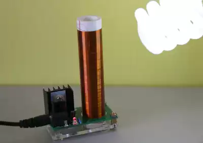 Finished Tesla coil remote lighting magic props