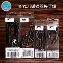 Chuangfeng Luya high strength tension stainless steel miss rope Portable stainless steel wire spring fishing tool keychain