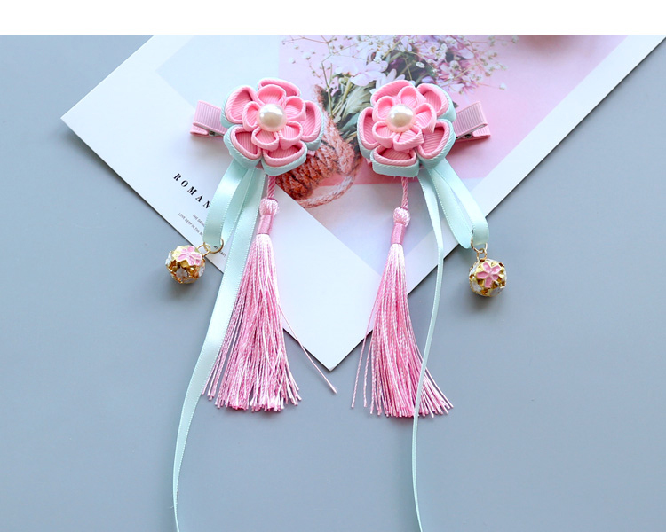 Cô gái Hanfu phụ kiện tóc kẹp tóc cổ gió trẻ em quần áo anh đào tua rua phụ kiện tóc gần đây
