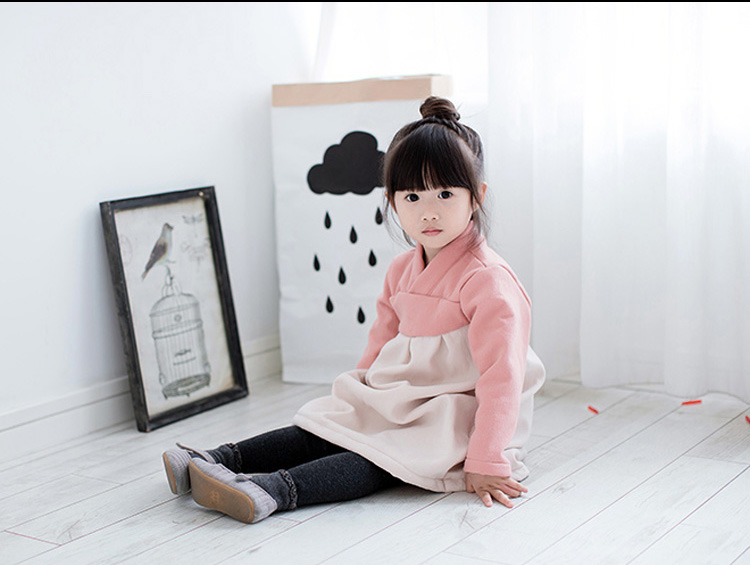 Váy cô gái Hanfu 2018 mùa đông gió Trung Quốc quần áo trẻ em nữ bé Trung Quốc retro dày gió quốc gia đầm cho be gái 15 tuổi