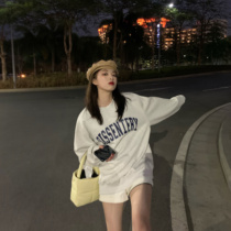 HVIVI thin American letter sweater female round neck 2021 spring and autumn oversize loose lazy top