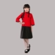 Красный комплект, черная юбка