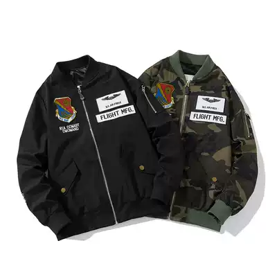 Autumn and winter new camouflage ins tide brand baseball uniform men's and women's couple tops jacket ma1 embroidered bomber jacket