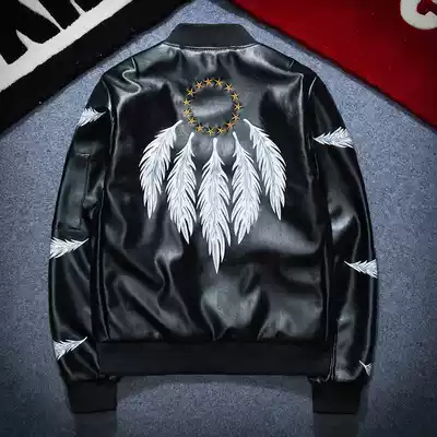 Zobinqi tide men's leather jacket European and American tide brand PU leather men's autumn and winter youth jacket motorcycle motorcycle clothing