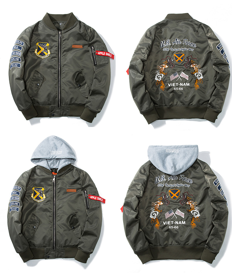 Mùa thu và mùa đông dày áo khoác bomber nam và nữ thủy triều áo khoác cotton trùm đầu phù hợp với những người yêu thích không khí thêu đồng phục bóng chày áo khoác nữ