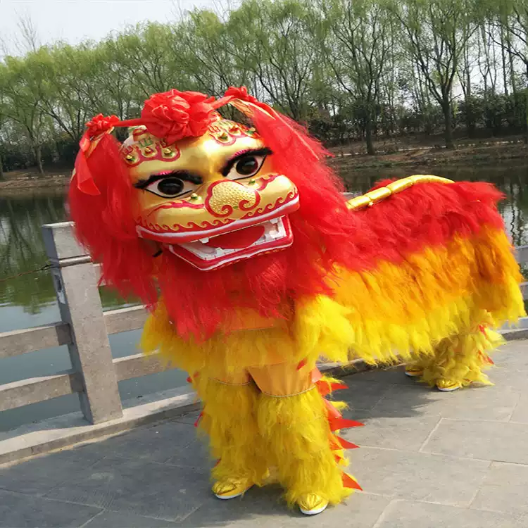 舞獅道具整套北京獅成人社火雙人款舞獅子的獅子頭高檔