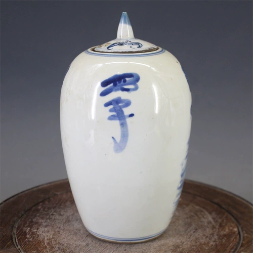 Сине-белый антикварный чай, антикварная фарфоровая коробочка для хранения