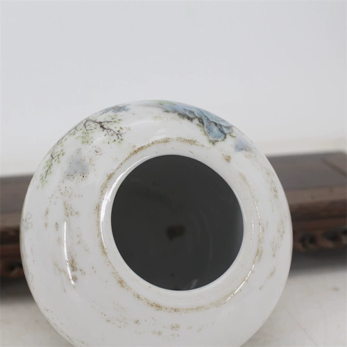 Республика китайская пастельная ландшафтная бутылка для воды для воды Античный антикварный антикварный фарфоровый винтаж старые товары коллекция ретро -исследование