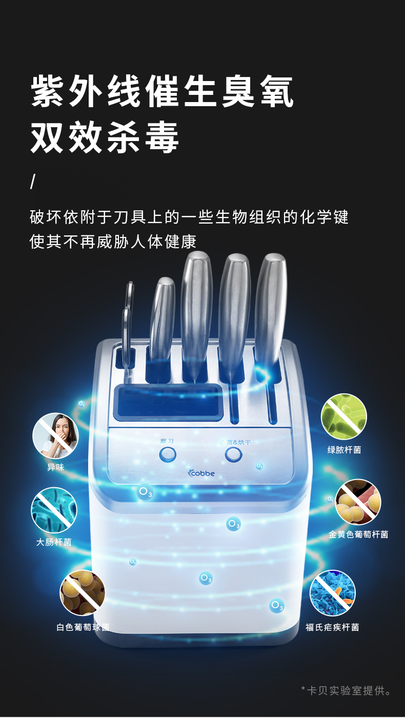 卡贝 消毒/烘干/收纳 厨房多功能智能刀架 图3