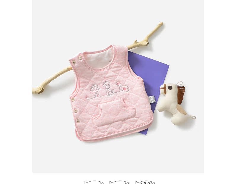 Tongtai bé bên clip mở vest cotton bé ấm cotton mỏng vest vest mùa thu đông áo gile thu đông cho bé trai