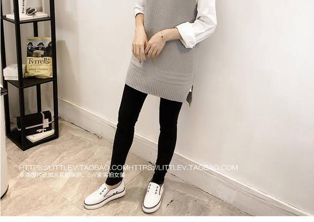 Áo len hai dây nữ cỡ lớn mùa thu đông đầm dài qua gối cho tuổi trung niên