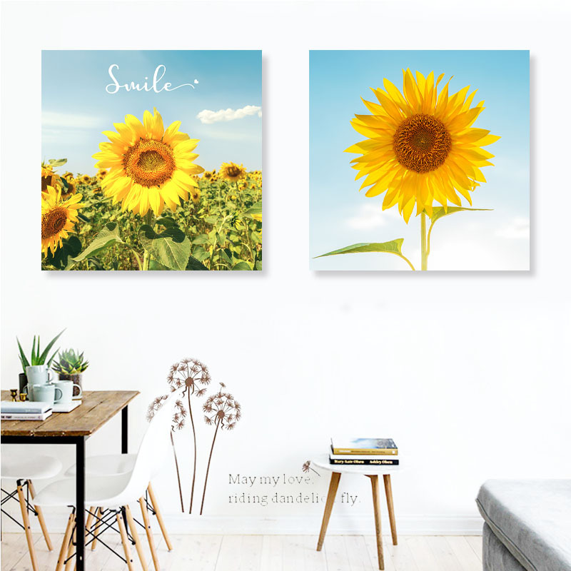 Frameless Painting Sunflower Modern Minimalist Children's Room Hanging Painting Bedroom Bedside Corridor Aisle Pastoral Style Wall Painting