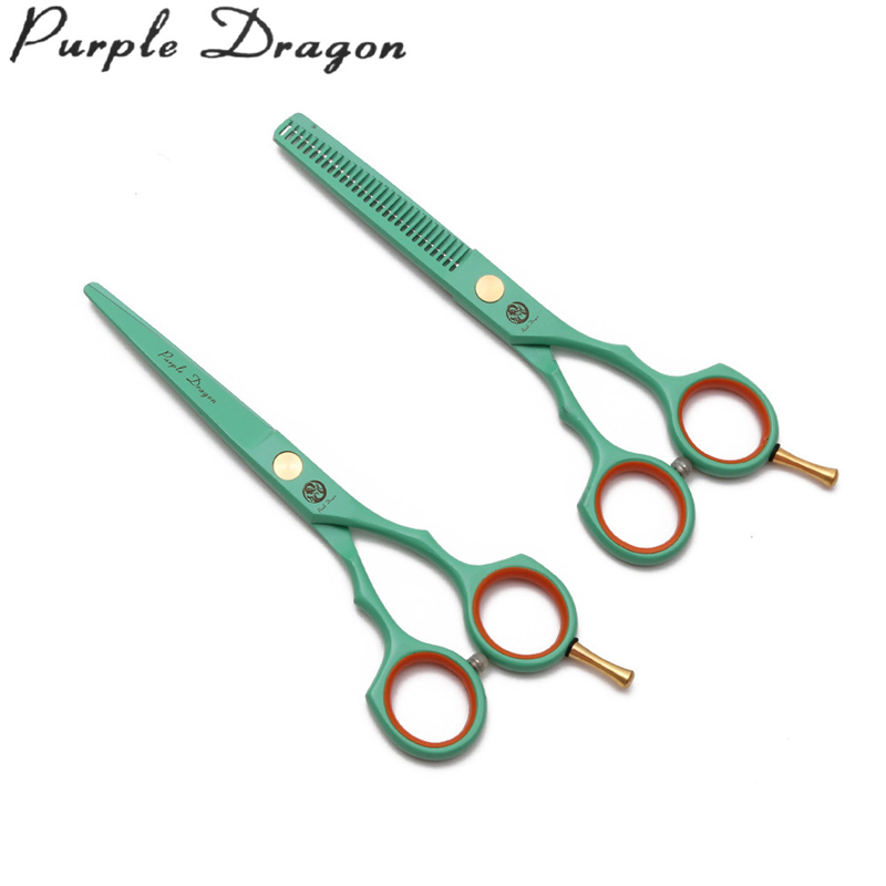 5 5 inch purple dragon green professional hair scissors hair tools flat scissors tooth scissors Bangs thin broken hair repair scissors