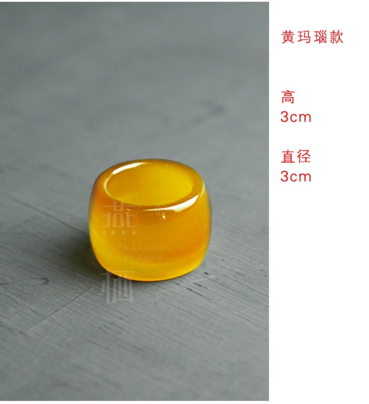 Sáng tạo mã não kéo ngón tay che nắp bát màu tím cát nồi đơn giản Luo Gu nắp nồi che phụ kiện trà Kung Fu - Trà sứ tách uống trà