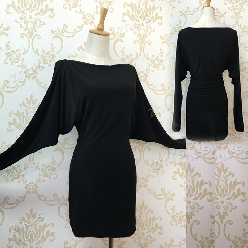 Loose Latin Dance Training Dress Batshirt Training Costume in Long Costume Adult Dance Clothes