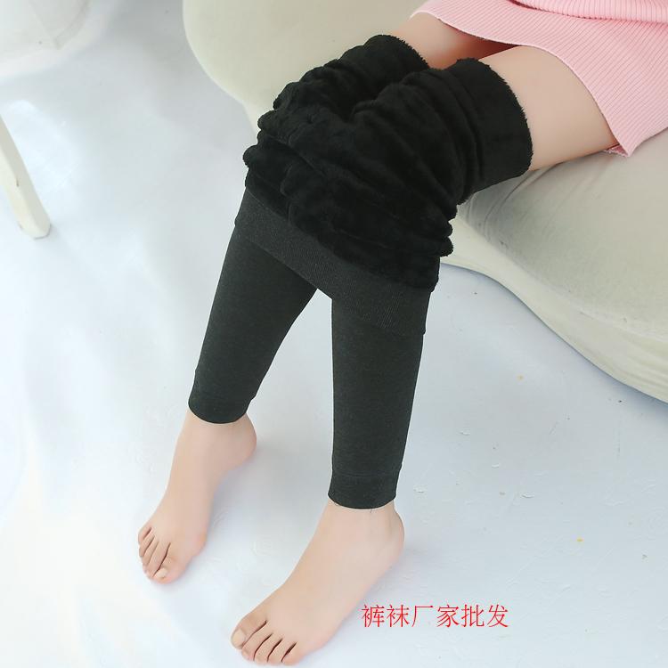 Cô gái cộng với quần legging nhung mặc quần dài trẻ em dày hơn quần ống rộng chân quần thun cotton cotton mùa thu đông quần áo bé trai