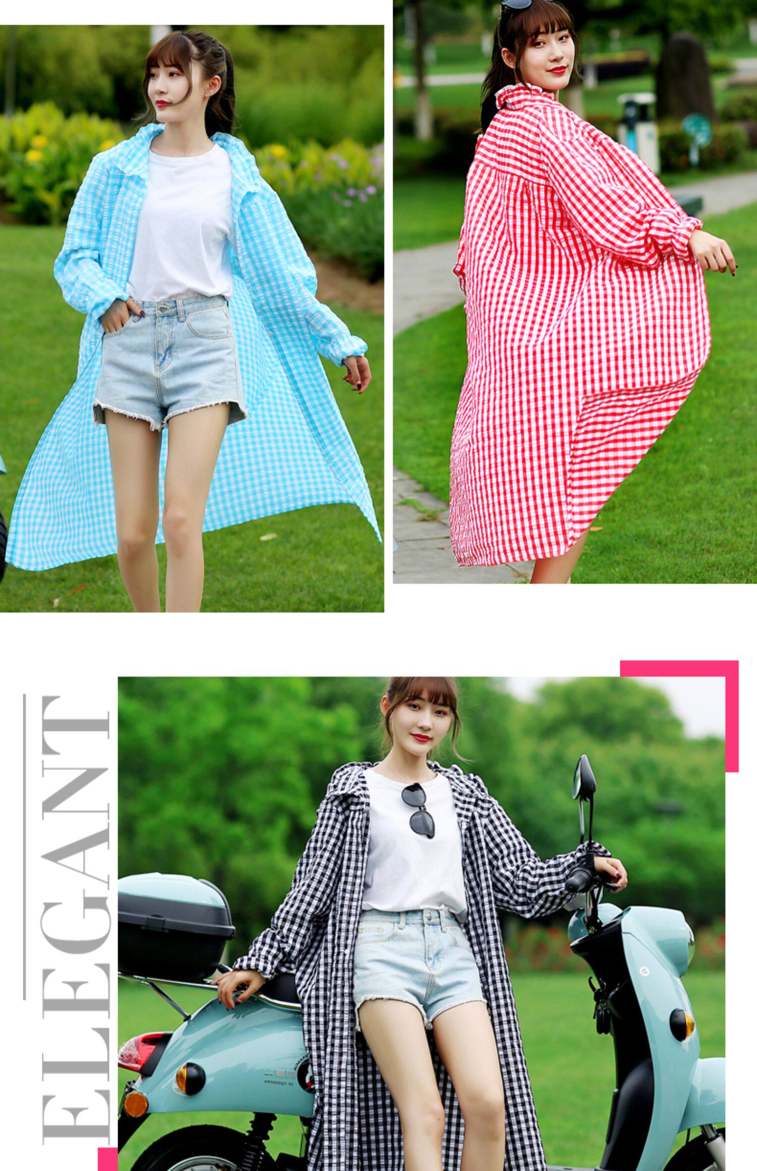 电动车衣服夏季长袖全身骑车防紫外线披肩女长款遮阳衫详情13