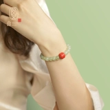 Натуральный качественный браслет с одной бусиной из нефрита на день матери, цвета киновари, подарок на день рождения