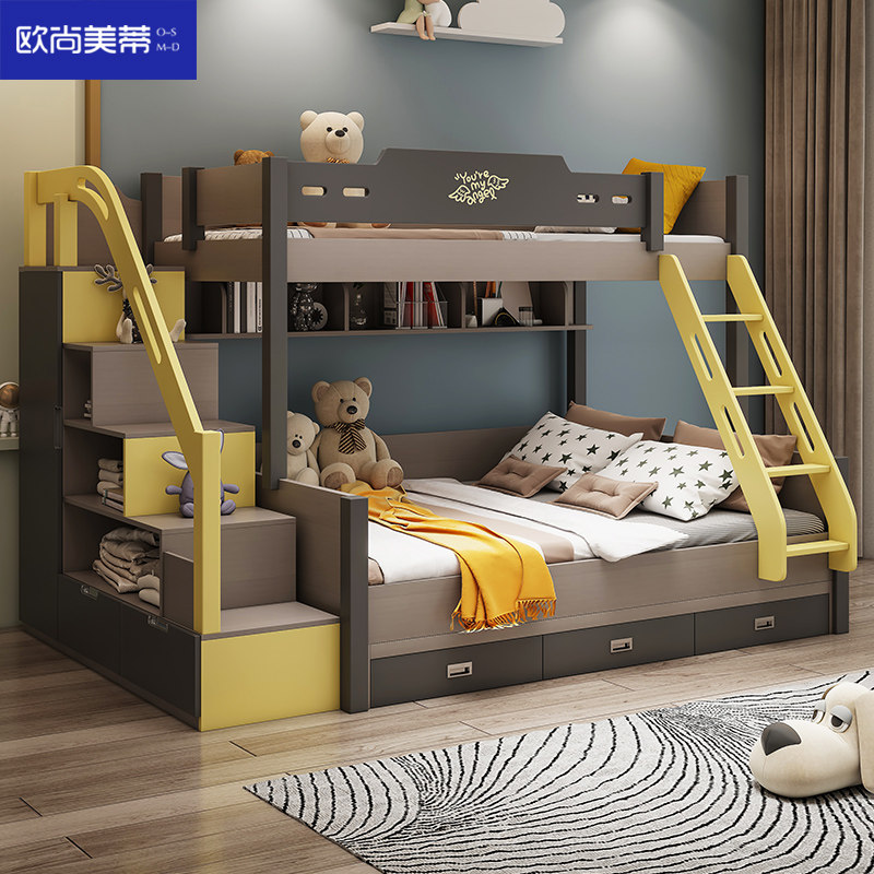 The Nordic children's bed bunk bed parent-child wood bed child bed bunk bed bunk beds, large-sized apartment