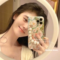 Apple, совместимый iPhone 13, чехол для телефона, браслет из жемчуга, iphone, 14promax, 11