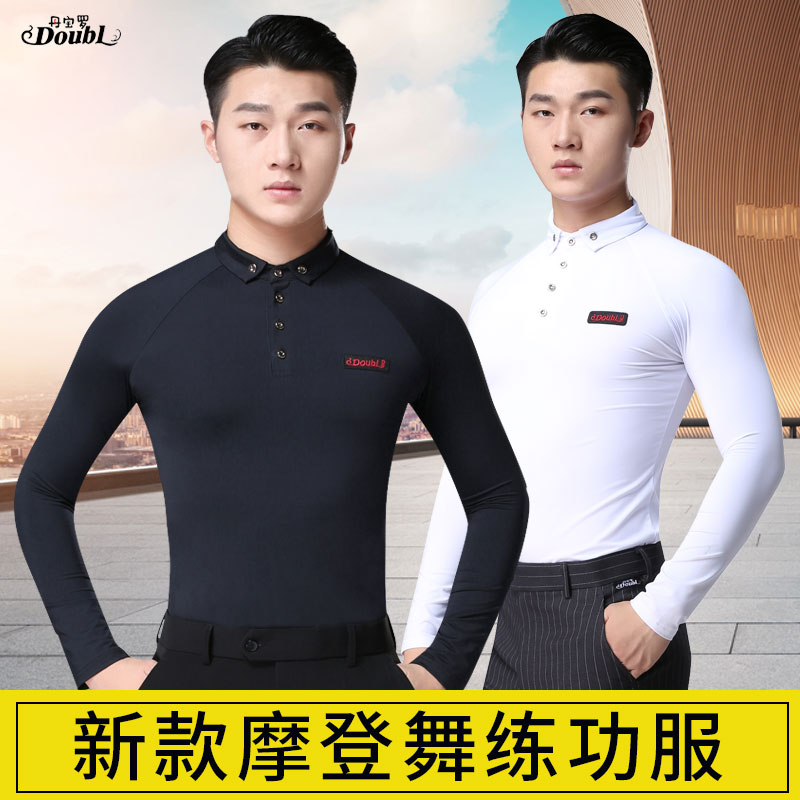 Dambo Romorden Dance Long Sleeve Latin Practice National Mark Social Dance Performance Dance Suit Shirt Collar Dance Suit T-shirt