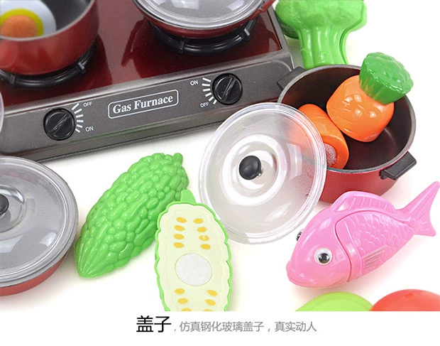Trẻ em nấu ăn nấu ăn nhà bếp nhỏ bé trai cô gái bé đồ chơi nấu ăn mô phỏng