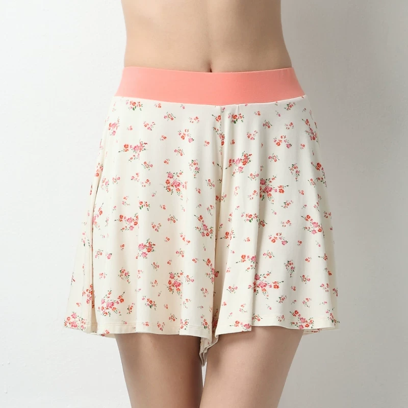 梦邦 Trousers for leisure, shorts, skirt, oversize, floral print