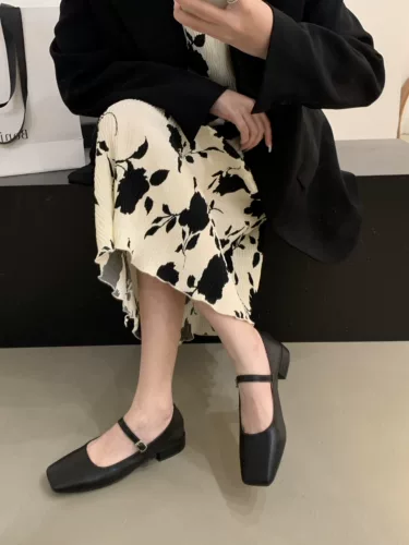 Весенняя обувь, французский стиль, 2023, в корейском стиле, из натуральной кожи