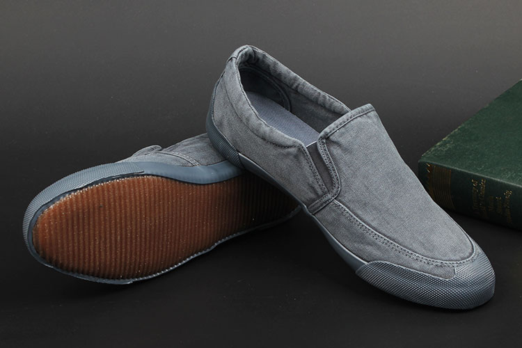 Châu Âu và Hoa Kỳ giày lười retro giày vải nam một bàn đạp thấp để giúp giày bình thường mùa hè thoáng khí giày thủy triều nam - Plimsolls giày thể thao chính hãng