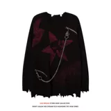 Ожерелье, демисезонный дизайнерский трикотажный свитер подходит для мужчин и женщин для влюбленных, европейский стиль, в американском стиле, оверсайз, тренд сезона