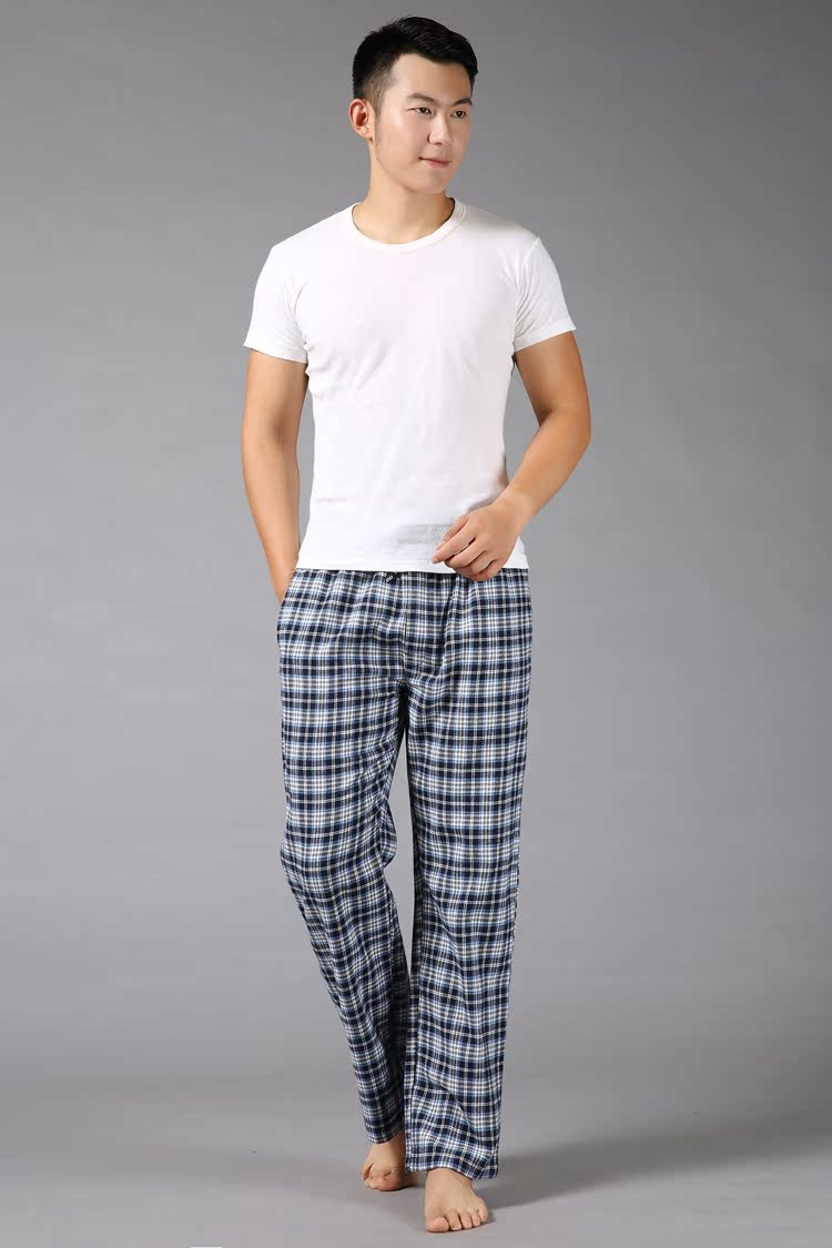 Quần pyjama nam cotton dày phần lớn kích thước bình thường quần nhà nam cotton lỏng mùa thu và mùa đông trung niên nhà cha mẹ quần quần short jean nam