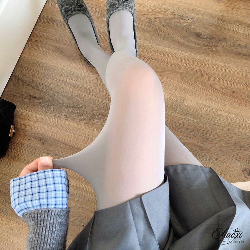 Japanese Solid Color Sexy Gray Pantyhose for Women, Autumn Slimming and Butt-Lifting Leggings, Velvet Leg-Shaping Magic Tool