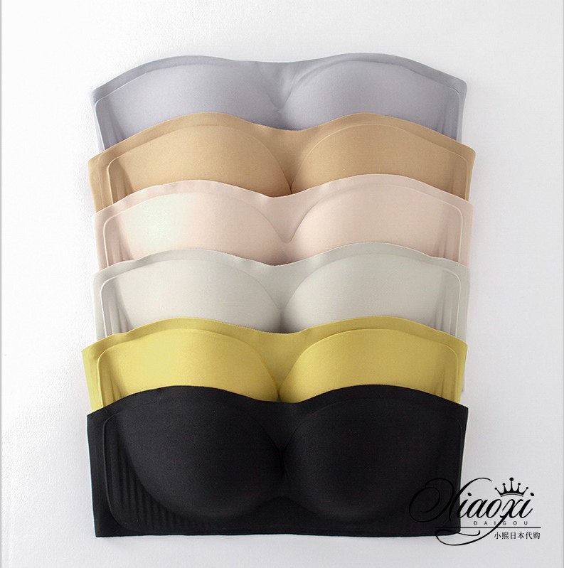Japan new Shoulder Strap Underwear Women Summer Thin without steel ring bra Latex Jelly Rub Chest without scar Invisible wrap