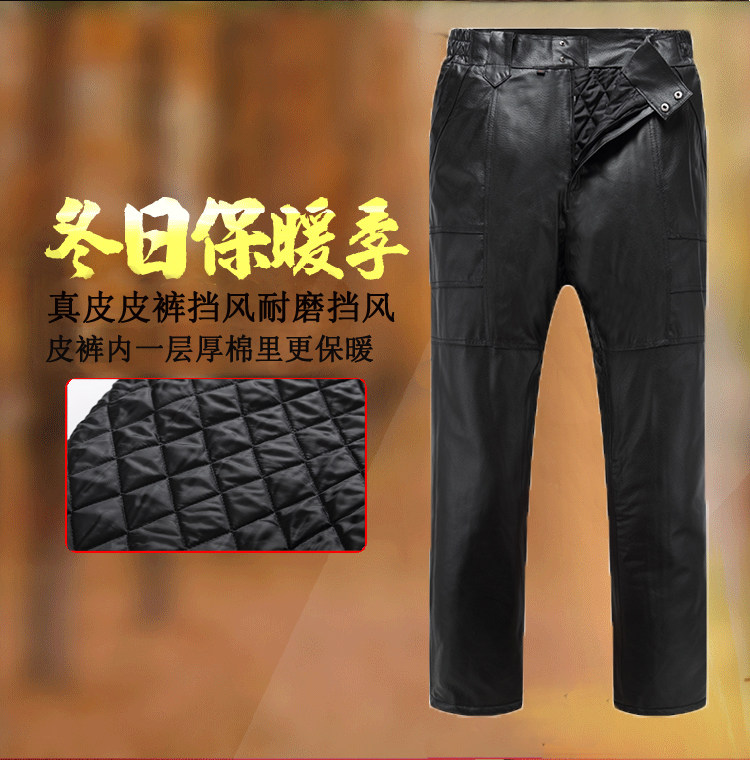 Pantalon cuir homme droit pour hiver - Ref 1481478 Image 3